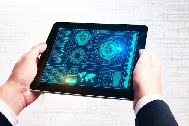 A close-up of a digital interface showing an AI algorithm making a diagnosis, with a prompt asking 