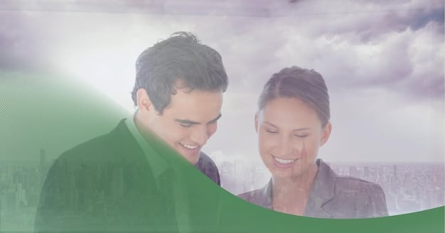 A split image showing a social worker assisting a client on one side and an AI-powered chatbot providing similar assistance on the other. The image represents the dichotomy of human vs. AI interaction in social services.