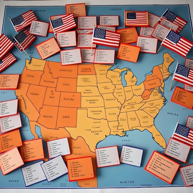 A map of the United States showing which states have paid family leave policies in place. The map should clearly indicate the states with established programs, those with pending legislation, and those with no current policies.