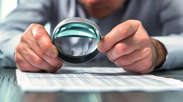 A magnifying glass focusing on a list of names, representing the meticulous process of screening and verifying individuals and entities against sanctions lists. The list should appear generic and not contain real names.