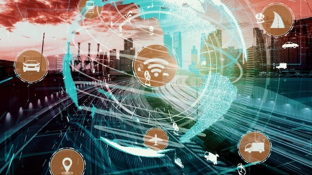 A graphic illustrating the various sectors impacted by AI policy, including healthcare, finance, transportation, and national defense. Each sector is represented by a relevant icon and a brief title underneath.