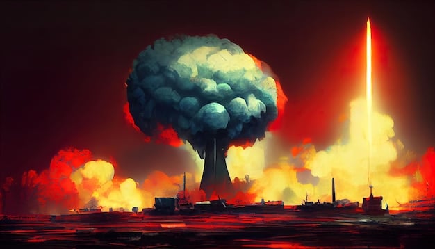 A graphical representation of the global nuclear arsenal, showing the number of nuclear warheads possessed by different countries. The image should visually convey the scale of the challenge in achieving nuclear disarmament and non-proliferation.
