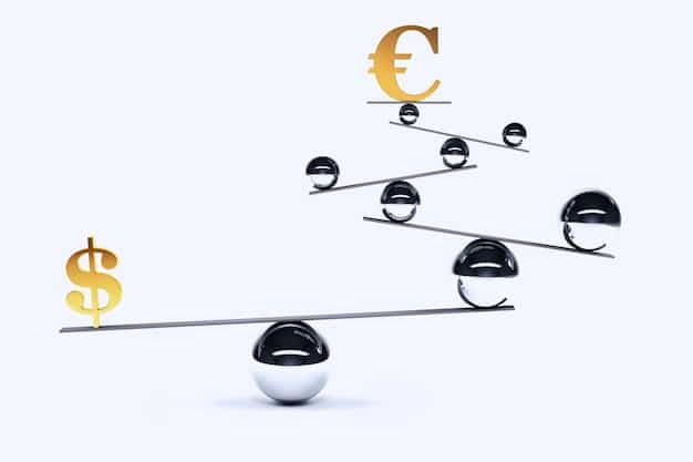 A balanced scale, with economic indicators (e.g., inflation rates, GDP growth) on one side and political symbols (e.g., donkey, elephant) on the other, illustrating the delicate balance the Federal Reserve must maintain between economic data and political pressure.