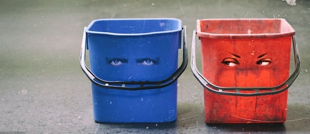 A split-screen image. The left side shows wasteful overflowing bins, representing inefficient spending. The right side shows neatly organized shelves, representing efficient resource management. The contrast highlights the importance of cost control.