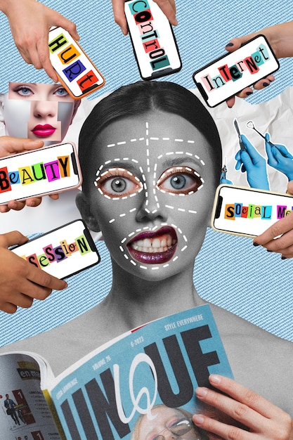 A visually appealing collage showcasing various social media platforms integrated with e-commerce functionalities. The image includes examples of product listings, shopping carts, and checkout processes within Instagram, Facebook, and Pinterest interfaces, highlighting the seamless integration of social commerce.